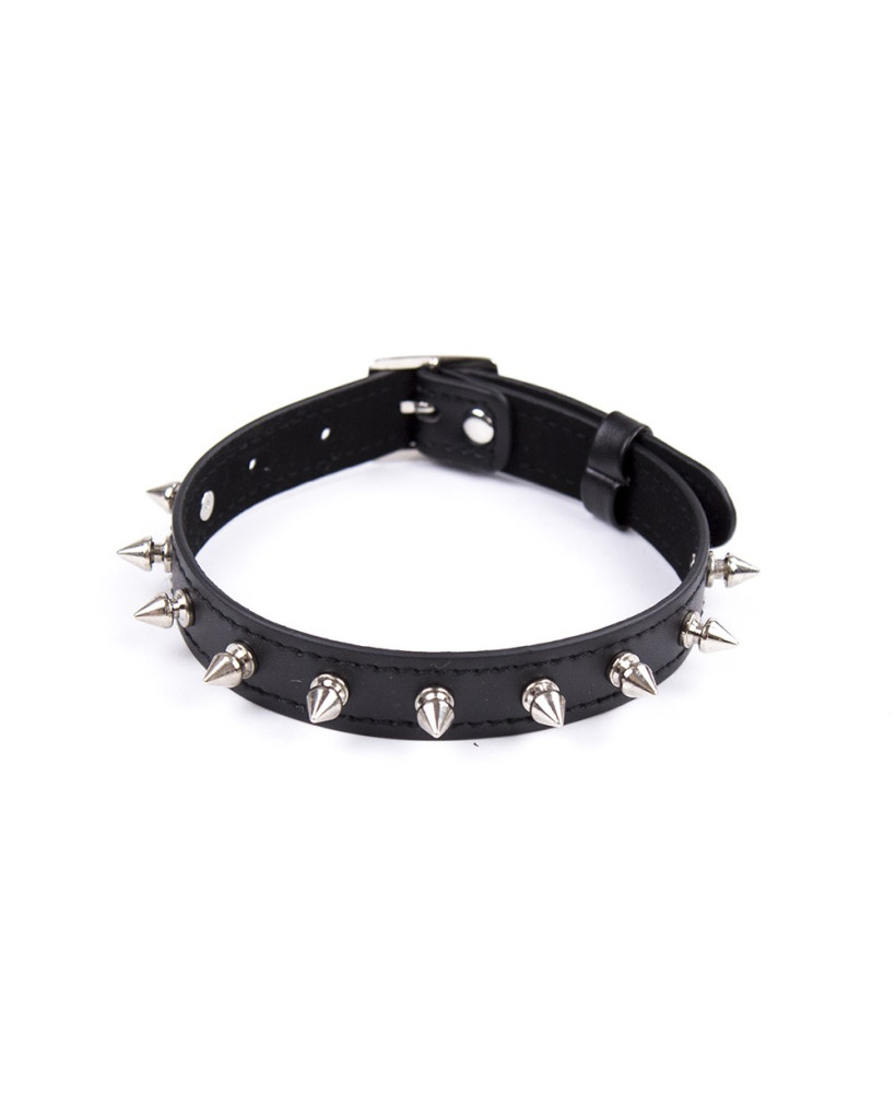 Collier réglable avec rivets en métal 